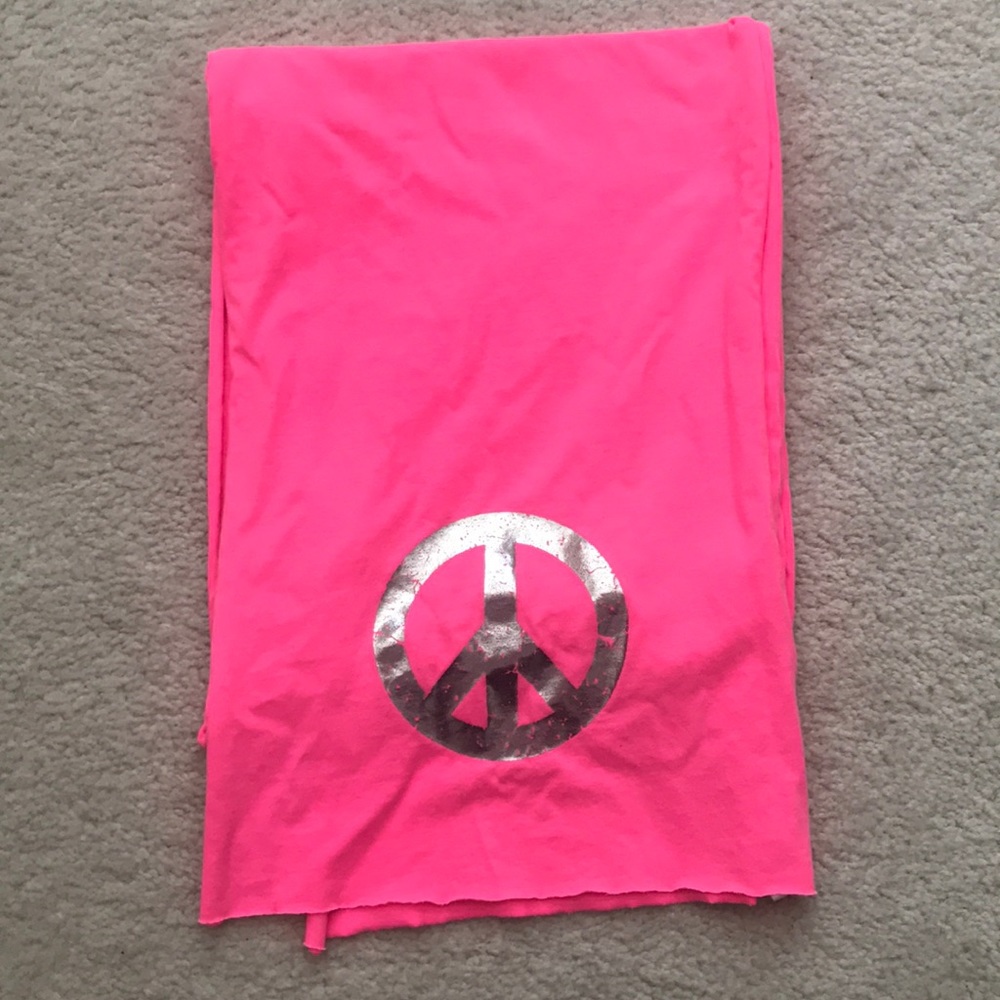 Justice Hot Pink Silver Peace Sign Scarf